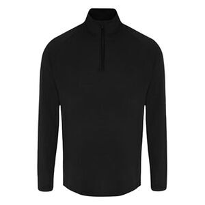 TriDri Mens Long Sleeve Performance Quarter Zip Top / Black